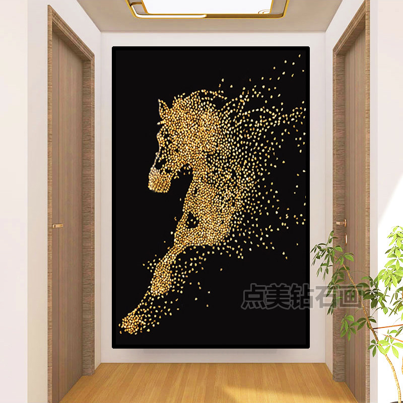 5d钻石画2025新款满钻手工砖石贴画马到成功钻石贴十字绣客厅小幅