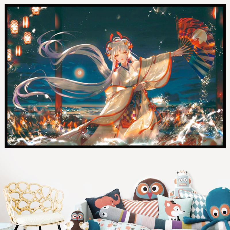 阴阳师式神不知火diy钻石画客厅十字绣点贴钻砖石画卡通动漫带框