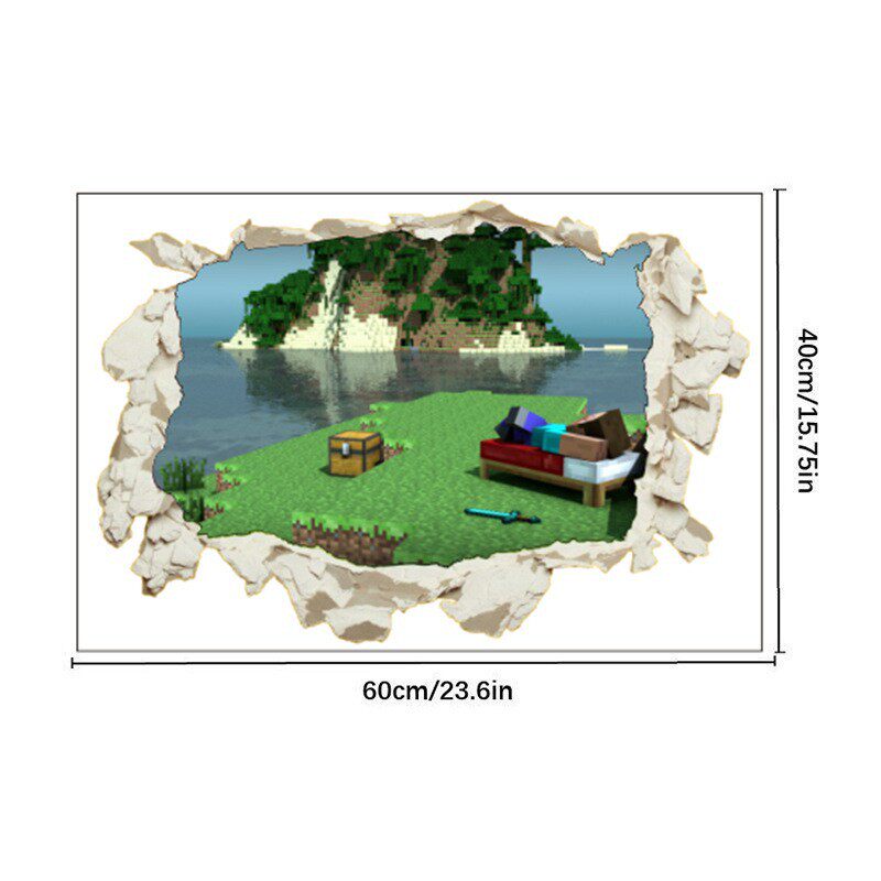 跨境墙贴我的世界卡通儿童房墙贴卧室床头游戏贴纸婴儿房贴画pvc