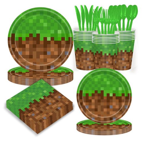 我的世界纸杯MC游戏周边主题派对餐具像素世界生日派对装饰用品