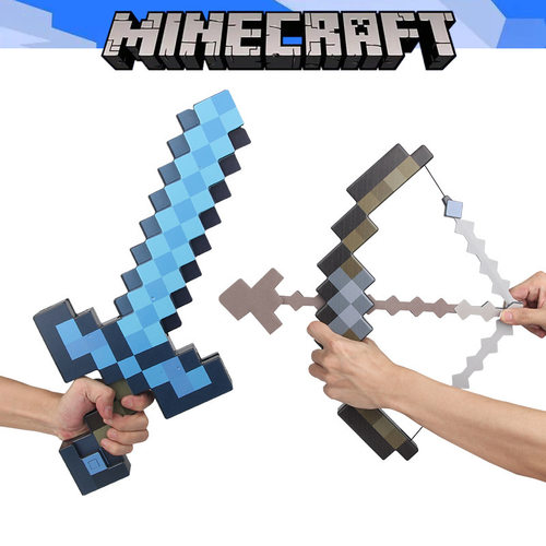 Minecraf我的世界发光剑带声光钻石剑二合一剑镐儿童玩具武器