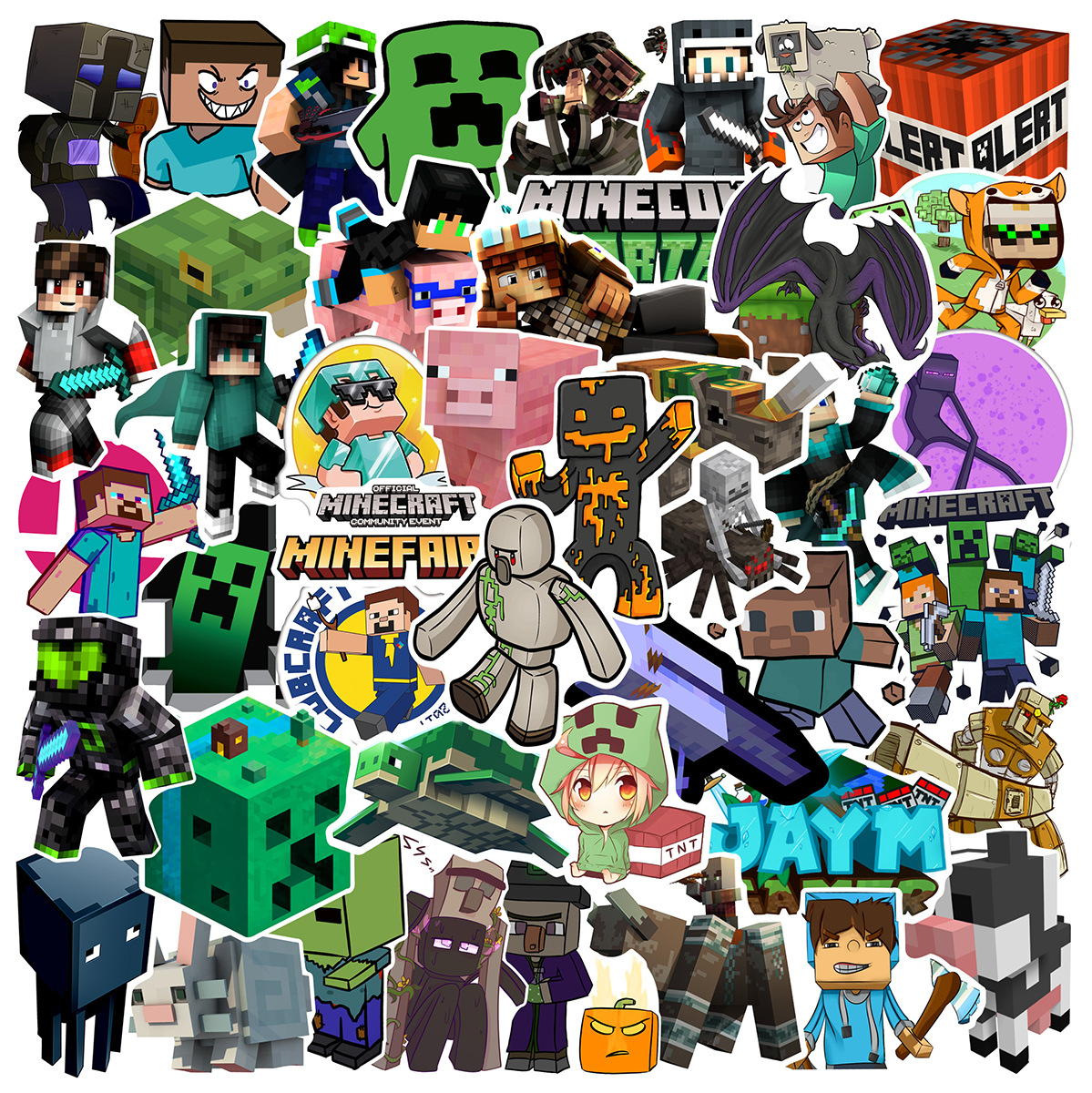 100张我的世界Minecraft涂鸦贴纸玩具贴纸音响滑板车摩托车创意