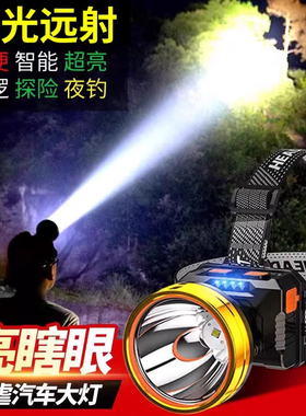 夜钓鱼头灯强光充电超亮头戴式户外超长续航手电筒矿灯轻感应专用