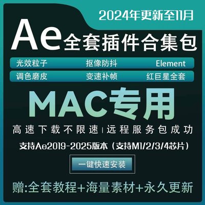 AE插件一键安装红巨人Particular粒子汉化E3D中文Saber2025mac M1