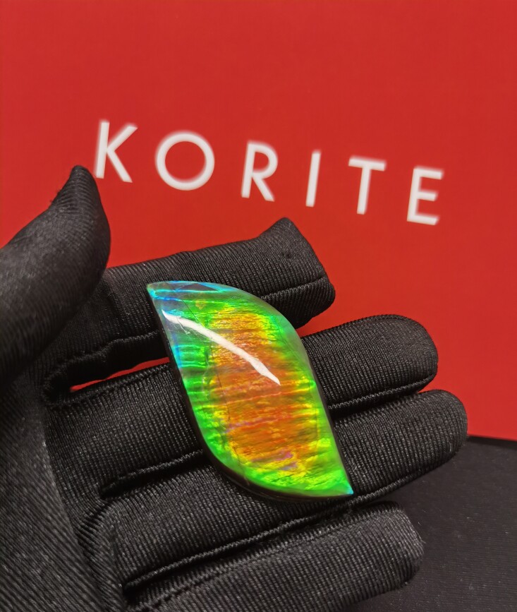 加拿大天然斑彩宝石，korite品牌，2A等级金红凤翎图片