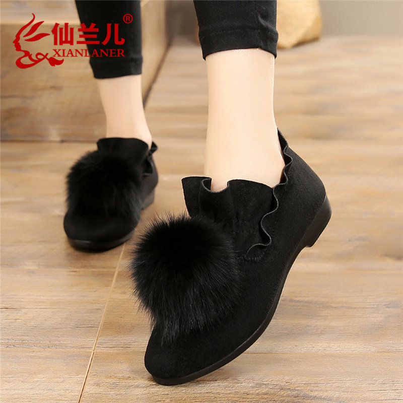 秋冬新款豆豆鞋女平底加绒保暖棉鞋韩版女鞋时尚百搭孕妇毛毛鞋潮,女鞋,乐福鞋（豆豆鞋）,淘宝优惠券,粉丝福利购,淘宝优惠卷