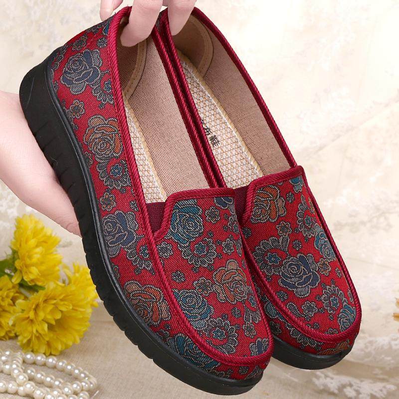 老北京布鞋女单鞋春秋平底透气休闲奶奶鞋软底防滑中老年人妈妈鞋,女鞋,传统布鞋,淘宝优惠券,粉丝福利购,淘宝优惠卷