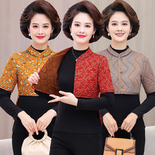 中老年加绒保暖护肩护腰坎肩妈妈装 护颈椎防寒棉马甲护背上衣 冬季