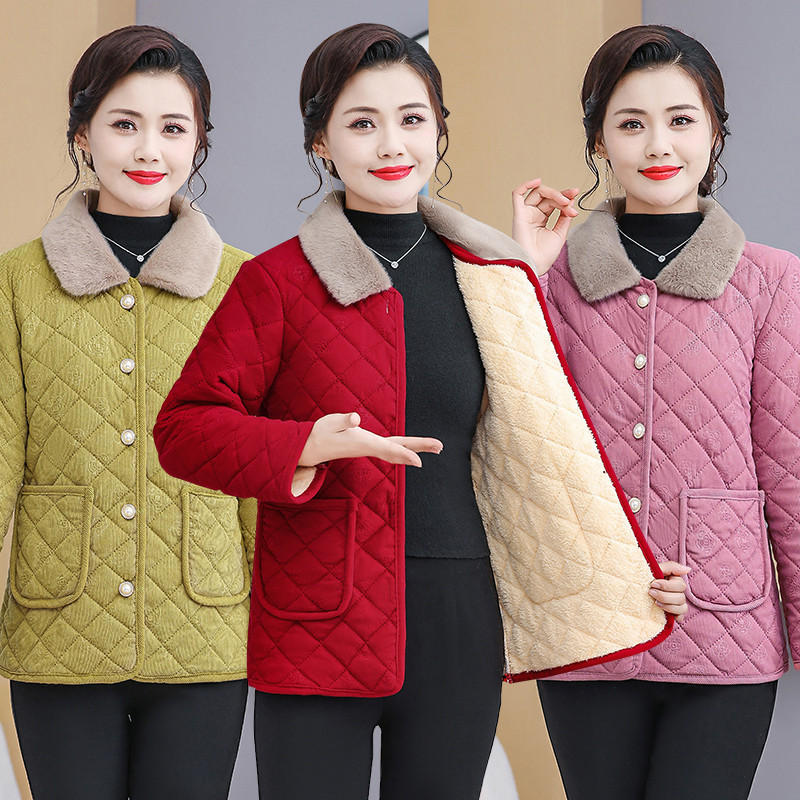 妈妈装秋冬保暖加绒棉衣外套女新款加厚灯芯绒棉服中老年百搭棉袄,女装/女士精品,中老年女装,淘宝优惠券,粉丝福利购,淘宝优惠卷