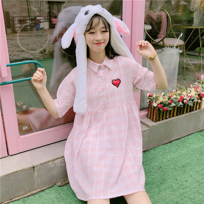 Ïļ¾Ð¿îÅ®×°º«°æ¿íËÉÏÔÊݰ®ÐÄÓ¡»¨POLOÁìÎå·ÖÐäÍÞÍÞȹ¸ñ×ÓÁ¬ÒÂȹ