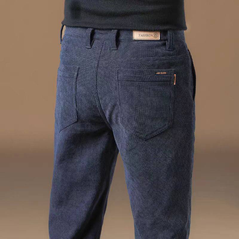 长裤灯芯绒商务华夫格休闲裤男