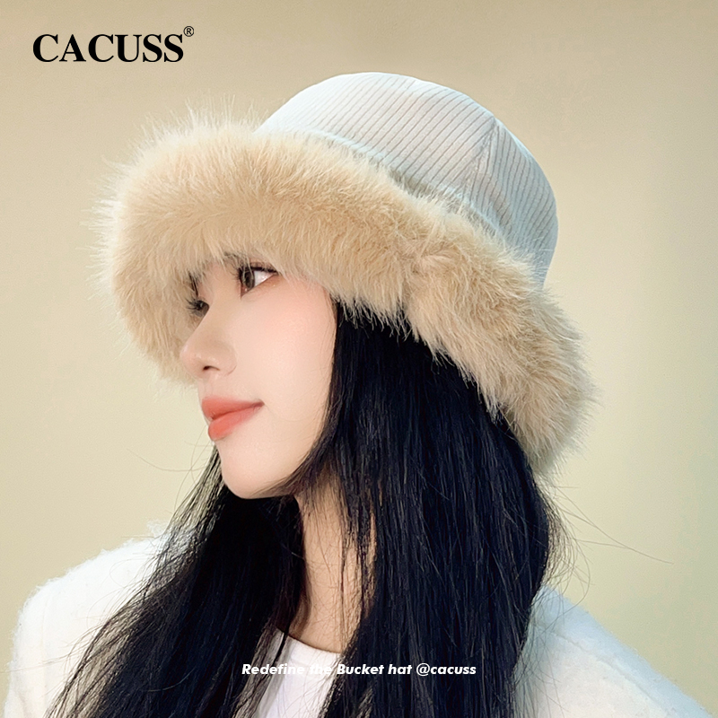 毛茸茸渔夫帽 简约百搭帽型 冬季保暖护耳