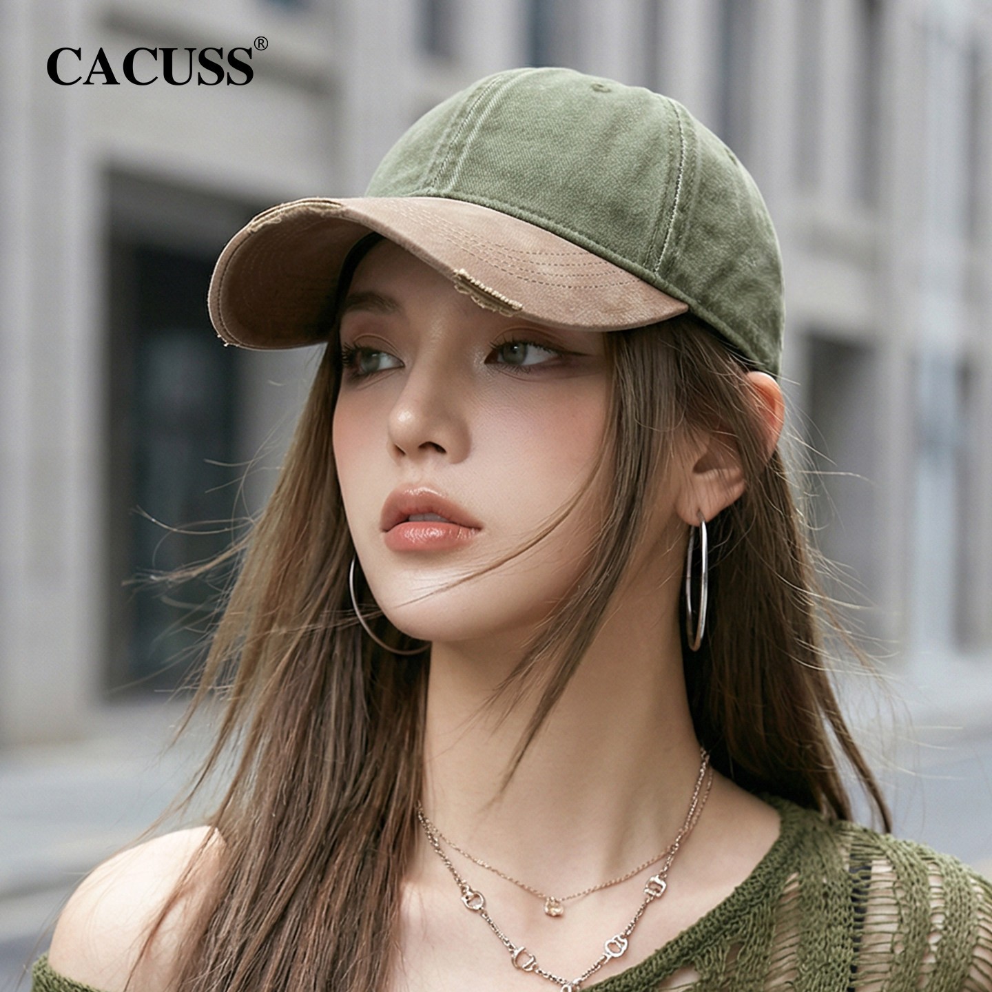 CACUSS鸭舌帽子女2026春夏新款纯棉软顶撞色显脸小棒球帽时尚休闲