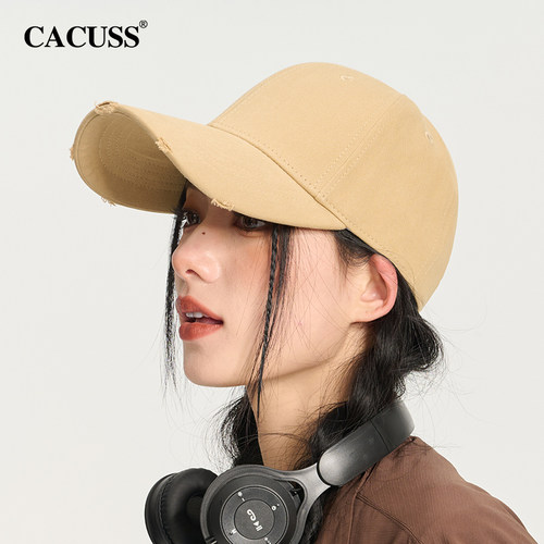 CACUSS户外棒球帽女款破洞硬顶潮