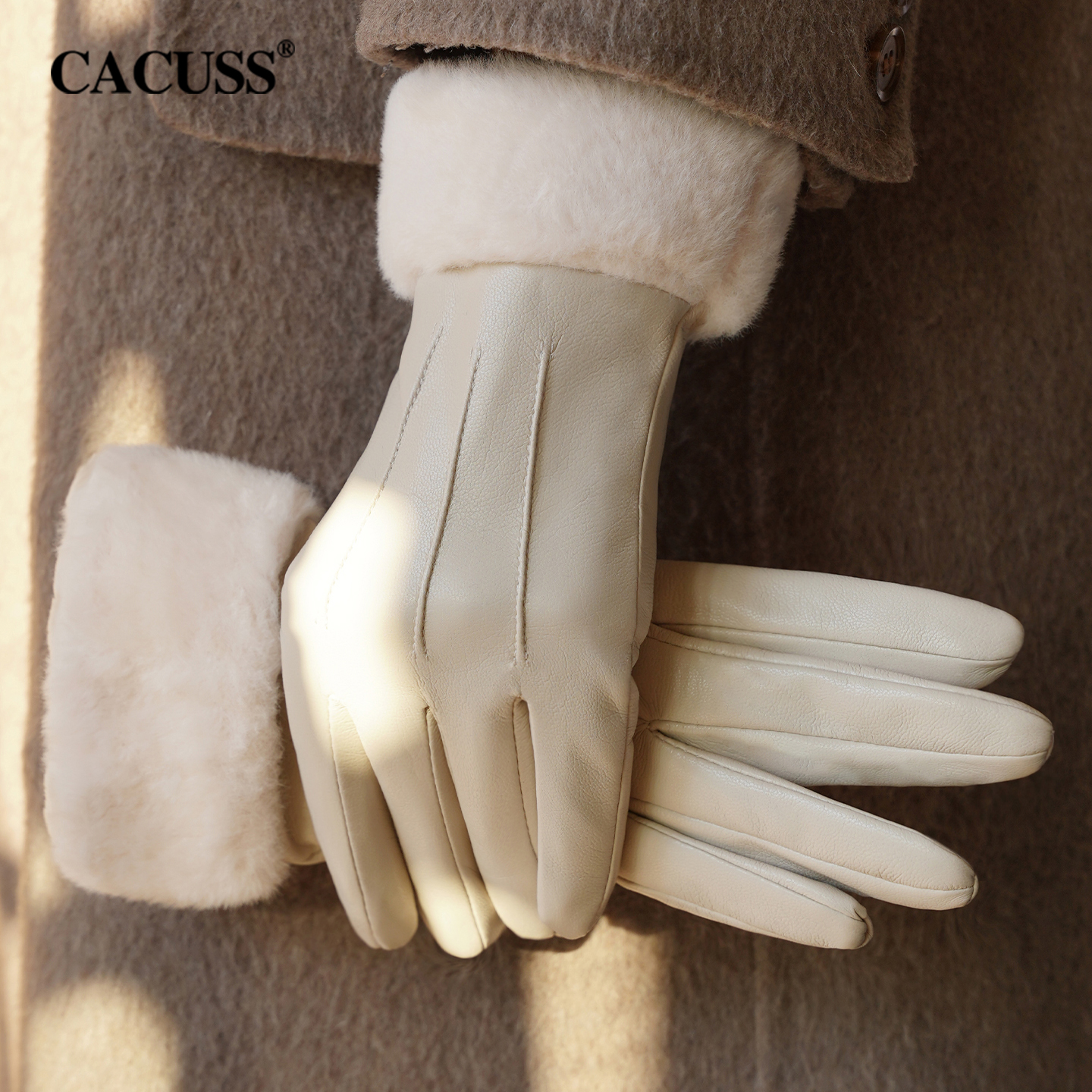 CACUSS女秋冬加绒手套防水保暖