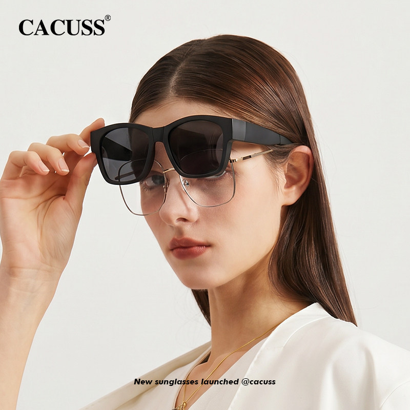 CACUSS折叠可套近视镜防晒墨镜女图片