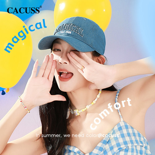 CACUSS牛仔休闲刺绣棒球帽女春季
