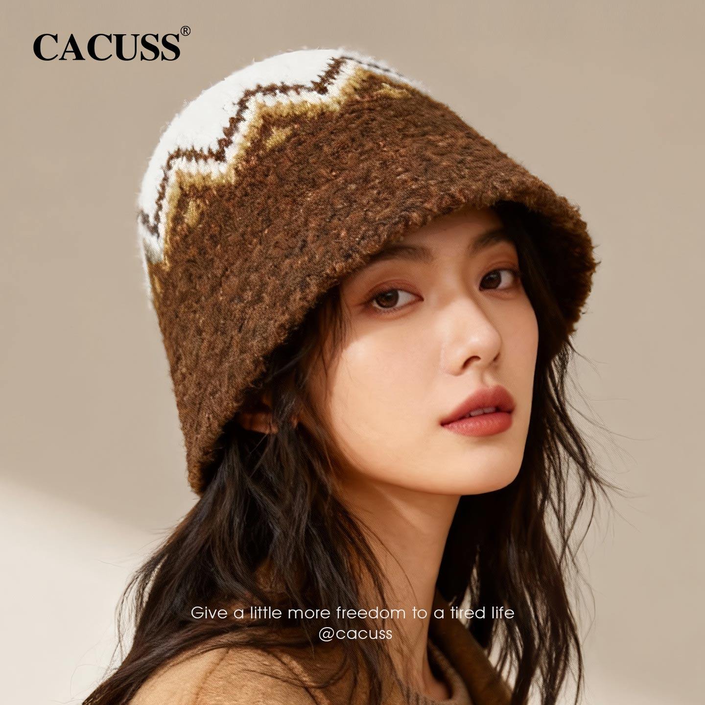 帽子2025新款保暖水桶显脸小秋冬