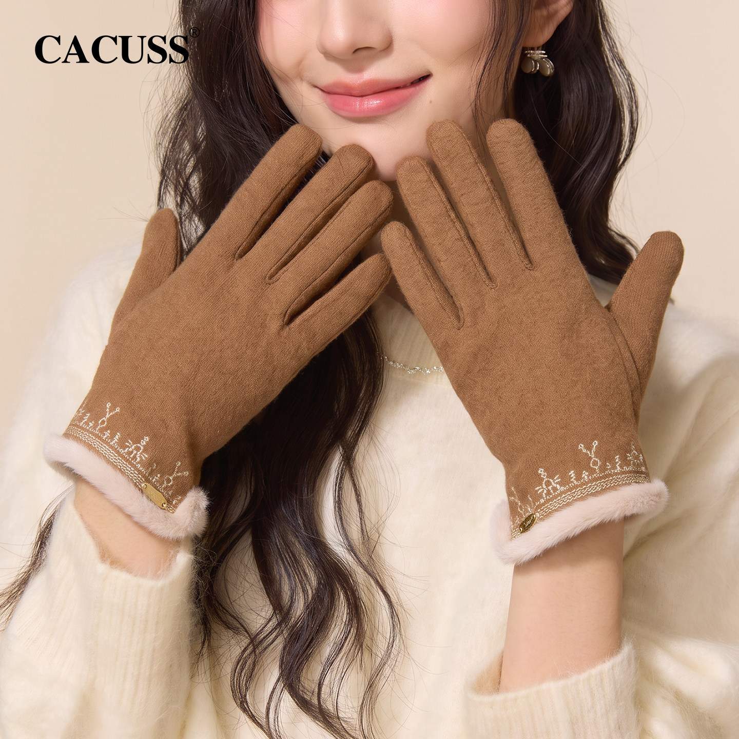 CACUSS可触屏加绒加厚保暖手套图片