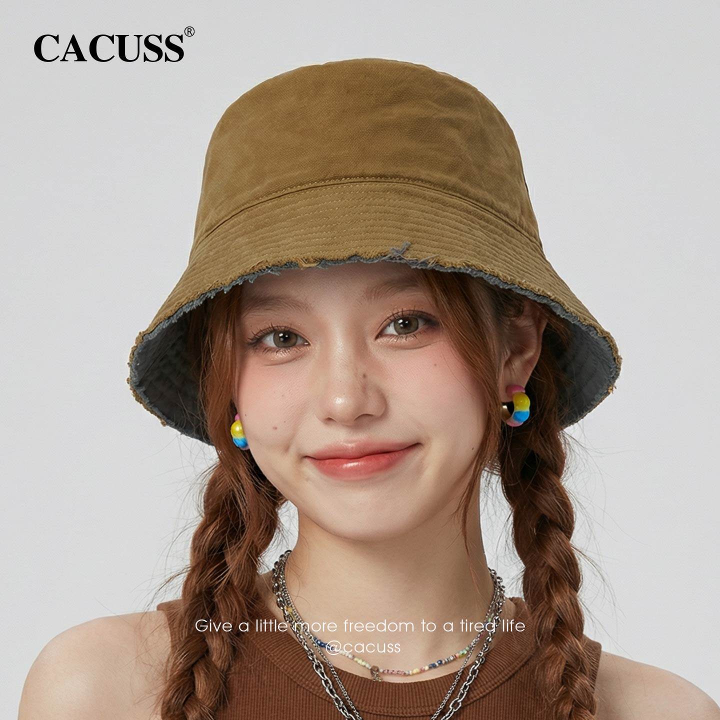 CACUSS纯棉渔夫帽女遮阳显脸图片