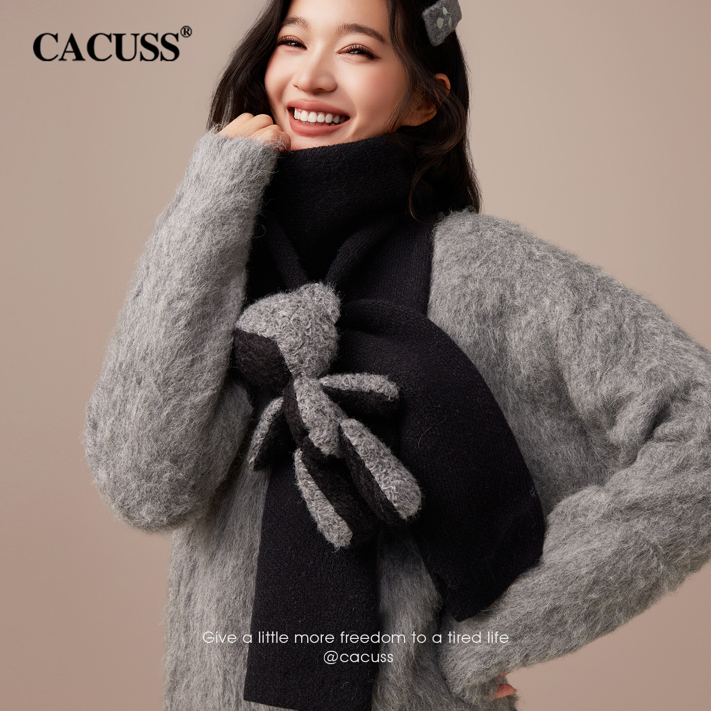 CACUSS冬季韩版加厚保暖针织围脖