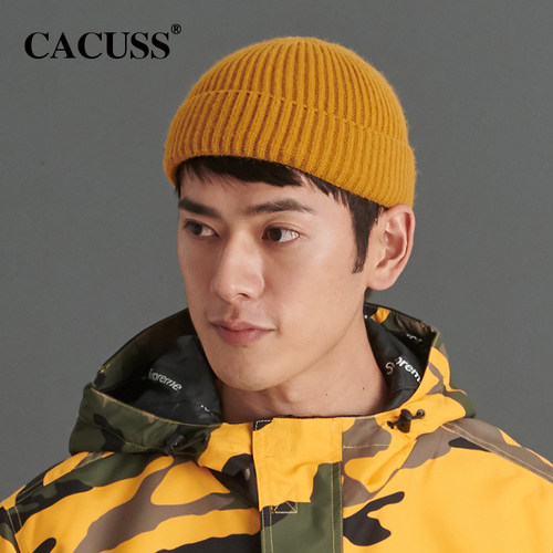 毛线帽男圆顶流氓帽子男针织冷帽瓜皮帽雅痞帽女嘻哈帽潮针织帽女