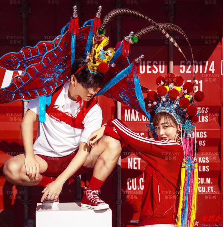 影楼拍摄京剧七星国潮紫金冠