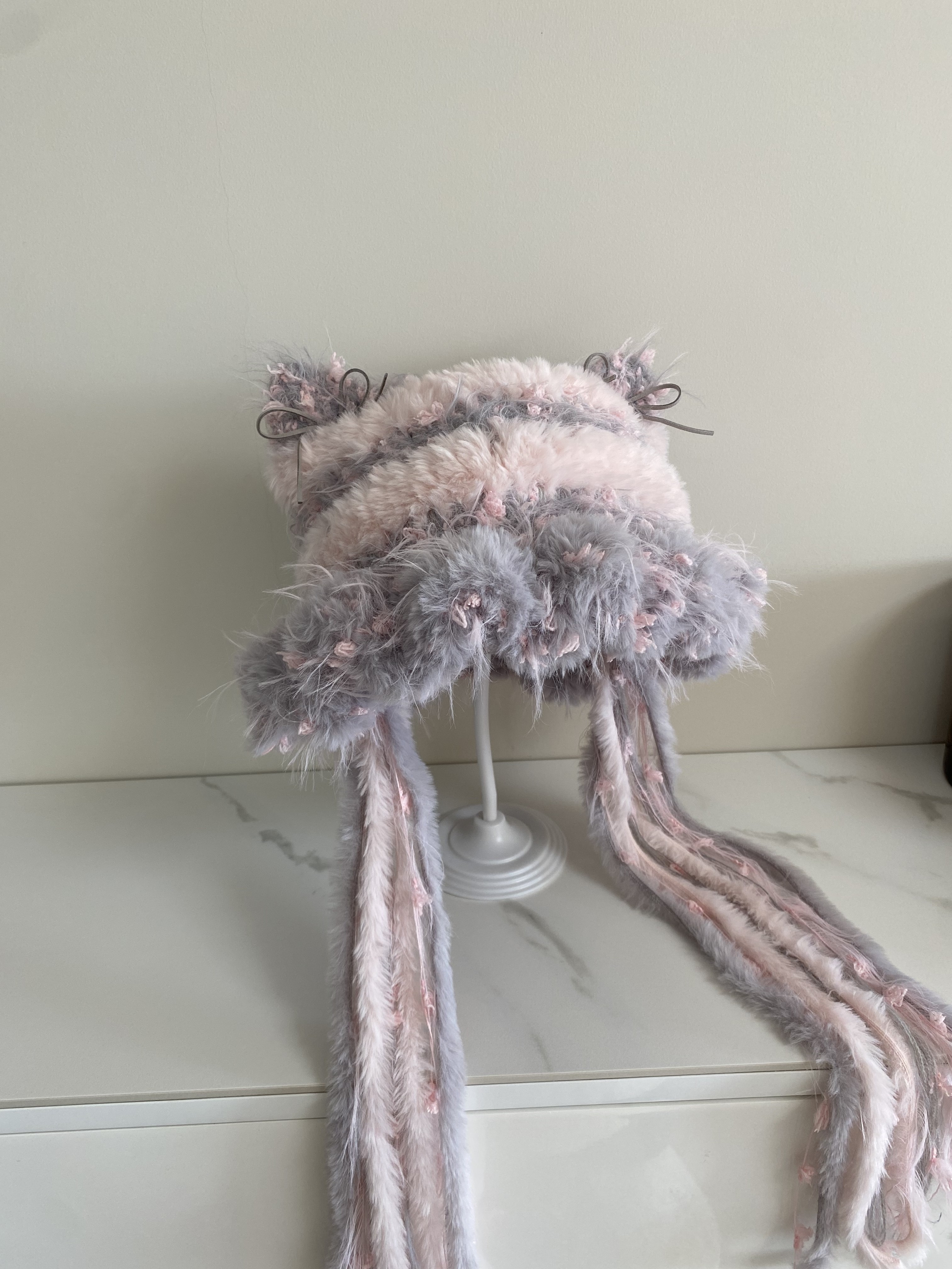 【清浅系列】手工钩织水母猫耳帽针织毛线帽子女手混线diy材料包,服饰配件/皮带/帽子/围巾,DIY编织材料包,淘宝优惠券,粉丝福利购,淘宝优惠卷