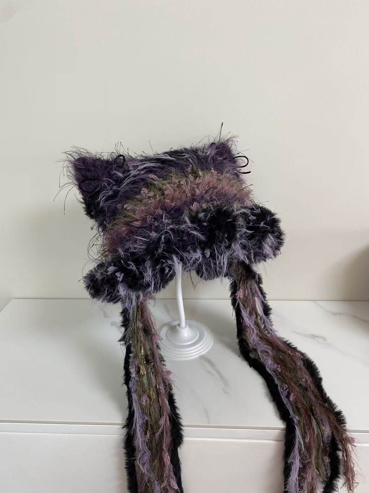 【幻境系列】手工钩织水母猫耳帽针织毛线帽子女手混线diy材料包,服饰配件/皮带/帽子/围巾,DIY编织材料包,淘宝优惠券,粉丝福利购,淘宝优惠卷