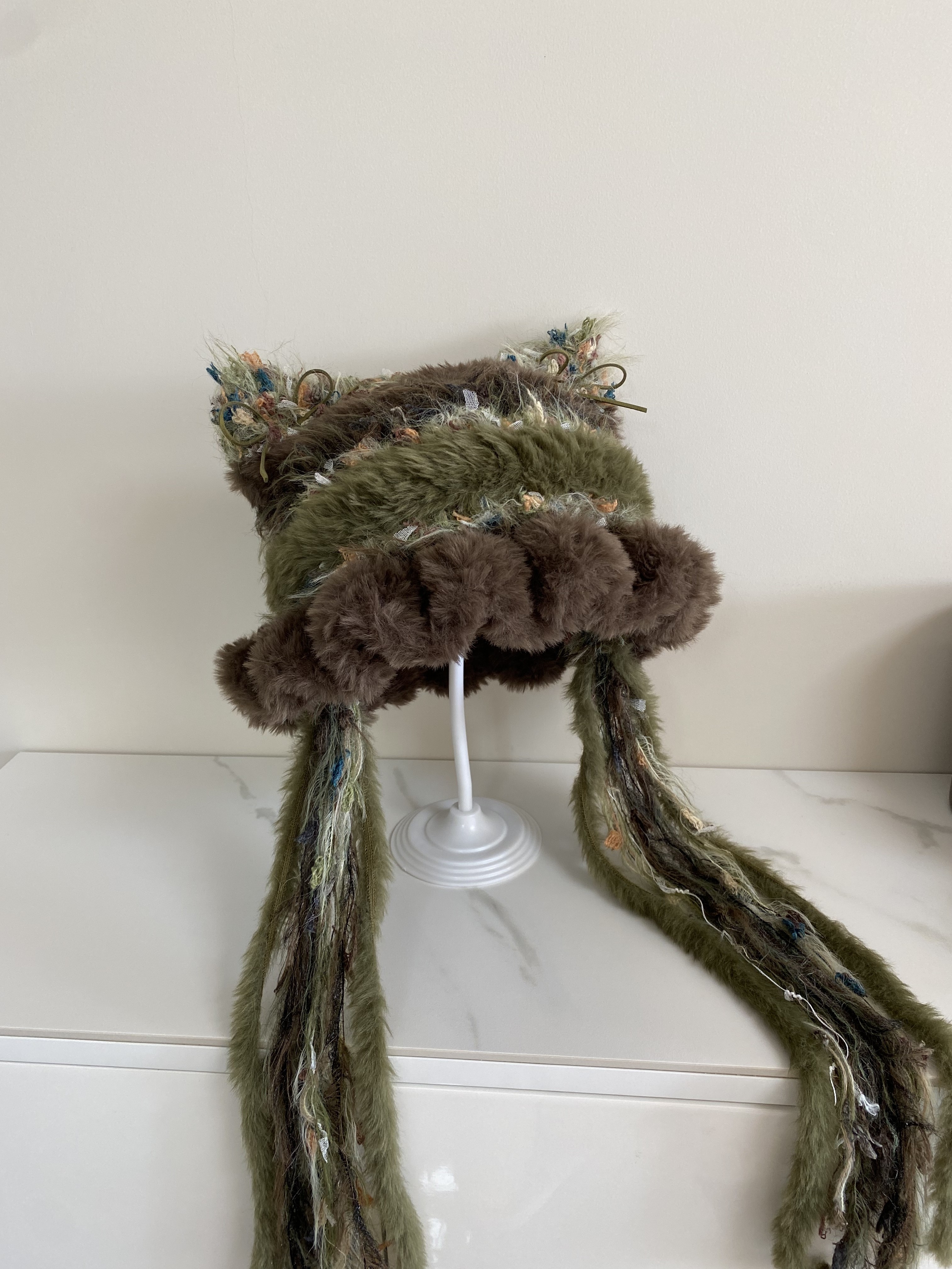 【森林系列】手工钩织水母猫耳帽针织毛线帽子女手混线diy材料包,服饰配件/皮带/帽子/围巾,DIY编织材料包,淘宝优惠券,粉丝福利购,淘宝优惠卷