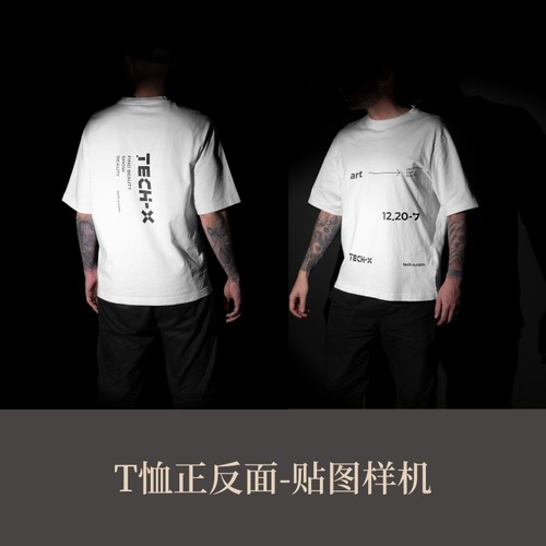 高端提案展示PSDT恤正反面VI样机作品集素材模板logo智能贴图