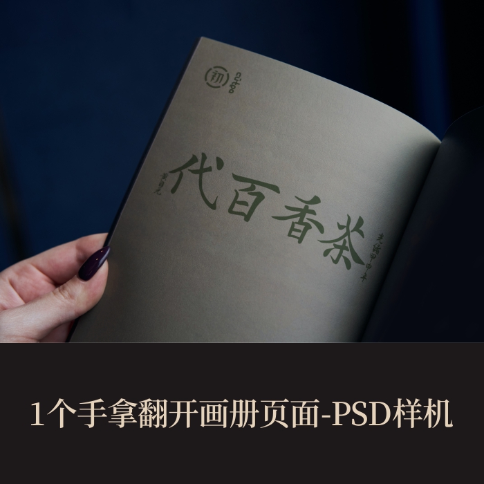 高端提案PSD手拿翻开画册页面VI样机作品集素材模板logo智能贴图