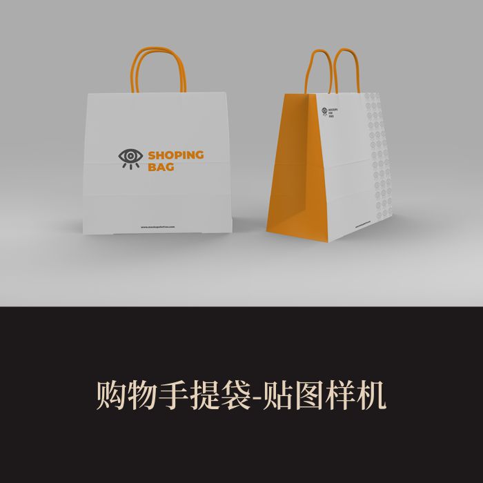 高端提案利器优质PSD购物手提袋VI样机设计素材模板logo智能贴图