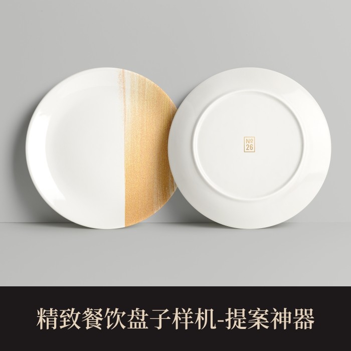 高端提案利器优质PSD餐饮盘子VI样机设计素材模板logo智能贴图