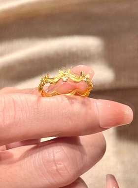 PURE蕾丝蝴蝶裙摆戒指女在逃公主中古指环宫廷风食指戒洛丽塔配饰