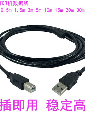 适用惠普HPLaserJetP1008黑白激光打印机连接电脑数据线USB线30米