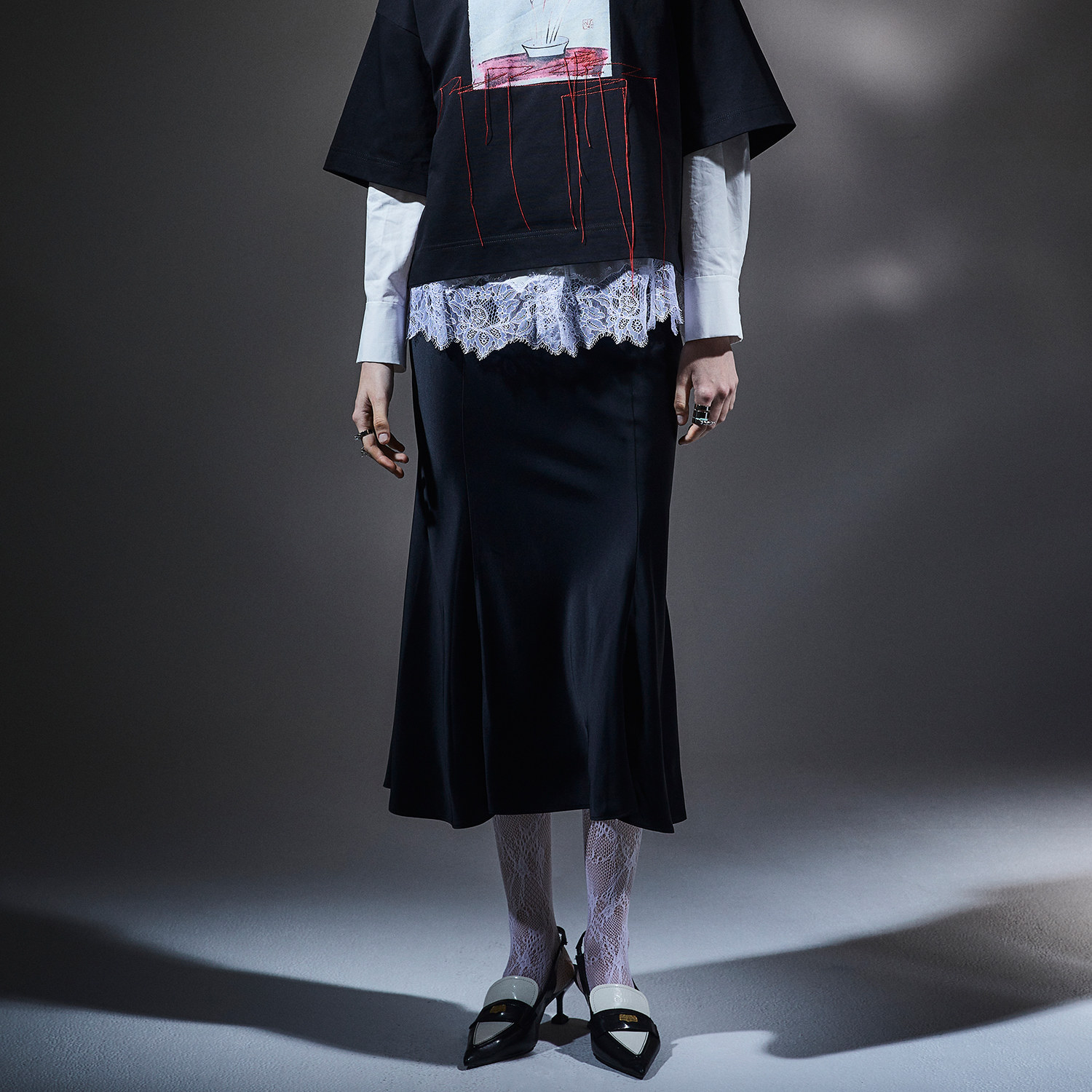 J＆NINA捷恩尼纳 2025冬季新款 垂感醋纤鱼尾半身裙女显瘦小黑裙,女装/女士精品,半身裙,淘宝优惠券,粉丝福利购,淘宝优惠卷