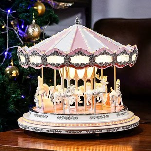美国Mr.Christmas大号旋转木马音乐盒八音盒送女生圣诞节生日礼物
