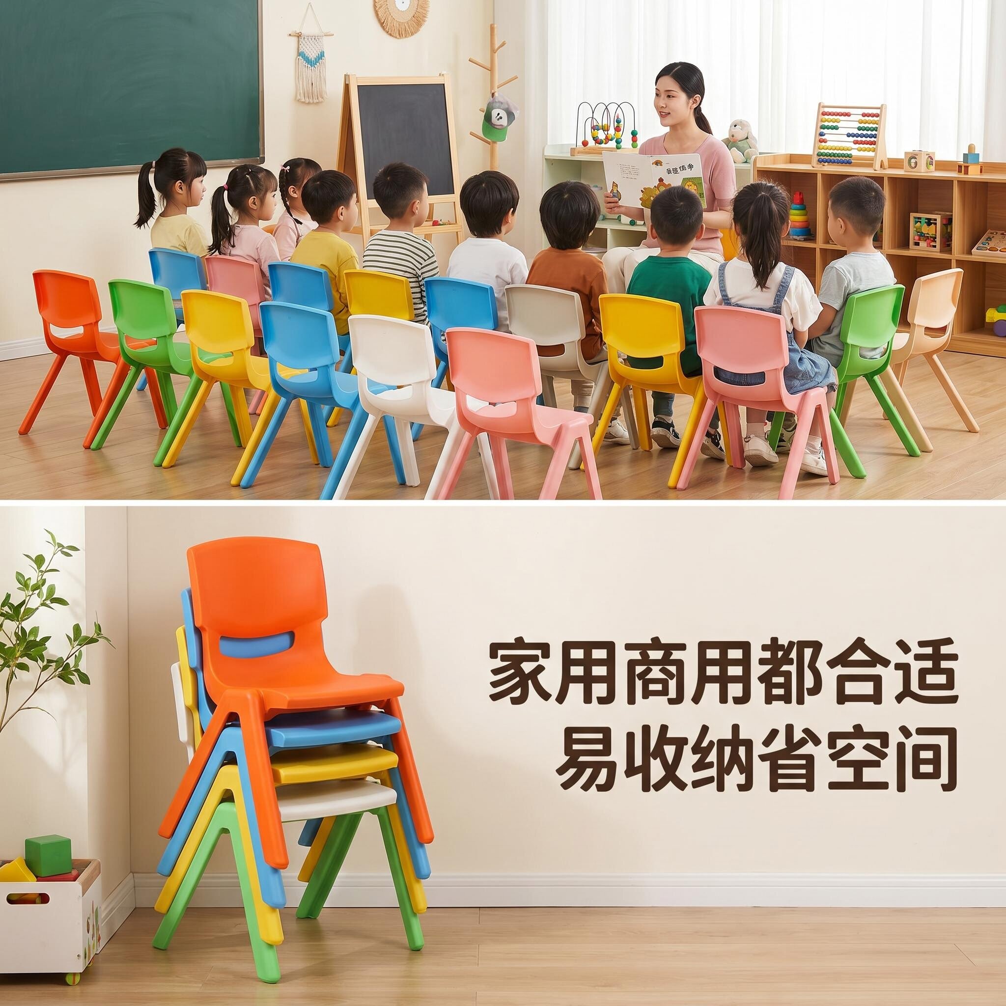 凳子马卡龙凳子家用特厚靠背椅宝宝小椅子儿童幼儿园宝宝加厚塑料