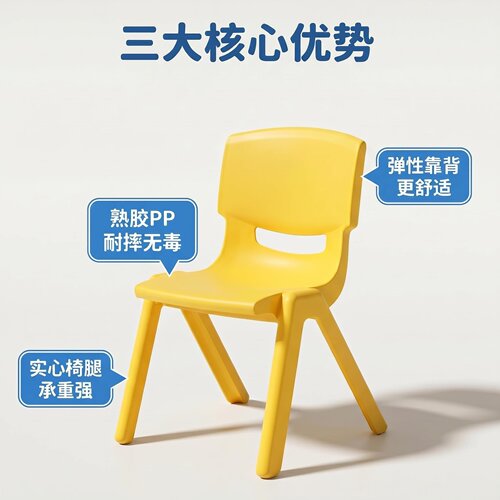 加厚卡通塑料幼儿园靠背桌椅家用宝宝餐椅客厅换鞋凳子防滑垫脚凳