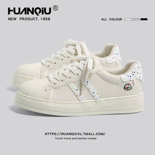 环球黑色贝壳头滑板鞋女款2026春夏季新款运动鞋休闲鞋子女德训鞋