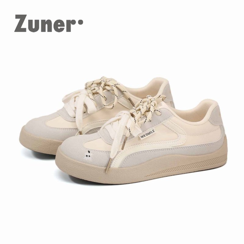 尊儿学院风厚底刺绣德训鞋女2026春季新款韩版百搭休闲运动板鞋,女鞋,休闲板鞋,淘宝优惠券,粉丝福利购,淘宝优惠卷