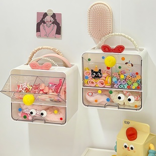 儿童发饰收纳盒壁挂式宝宝发圈发夹头绳皮筋发箍梳子置物架首饰盒
