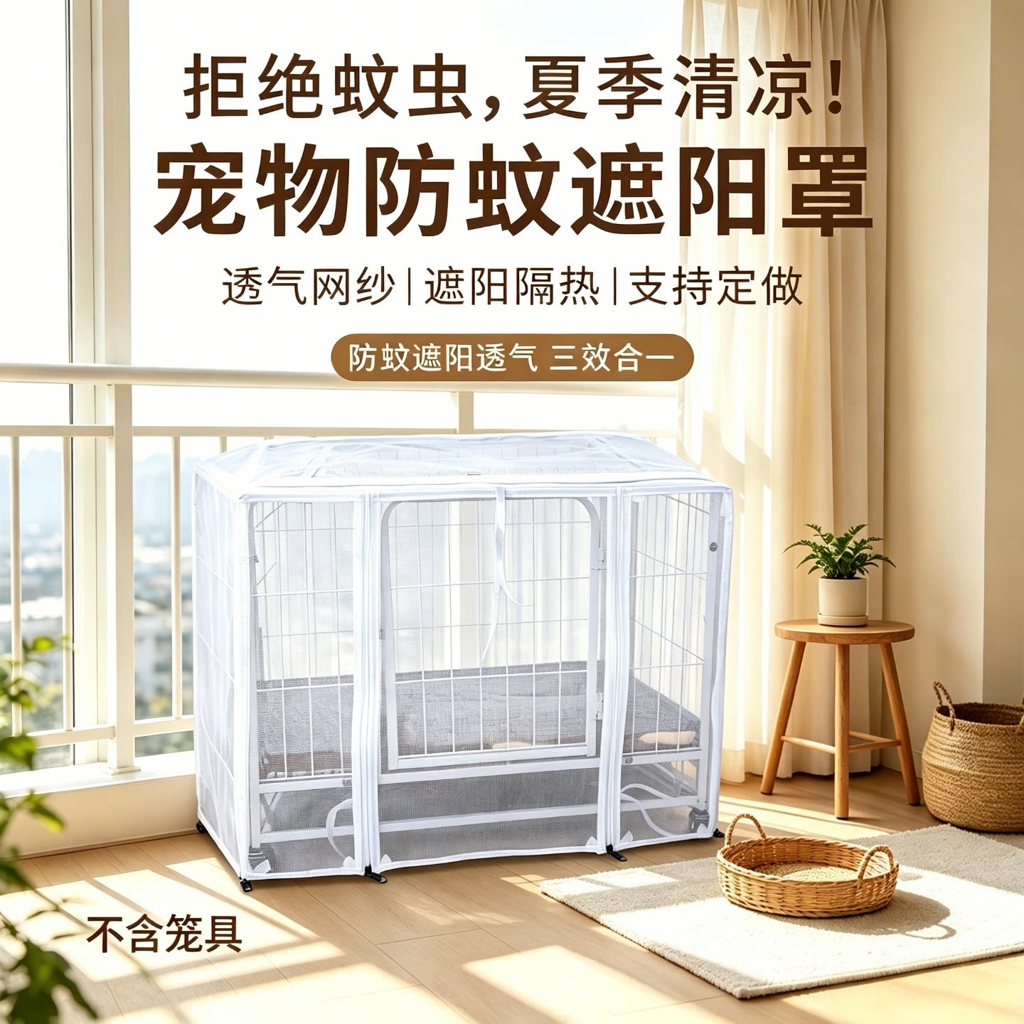 狗笼罩子夏季防蚊虫遮阳风雨图片