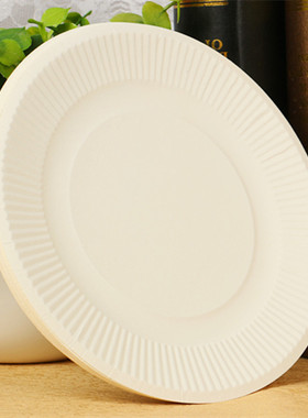 7寸白色一次性纸盘儿童diy手工25枚/包