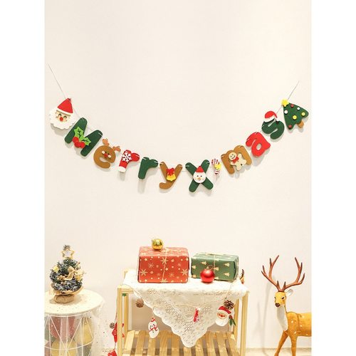 圣诞节装饰拉旗拉花毛毡氛围拍照