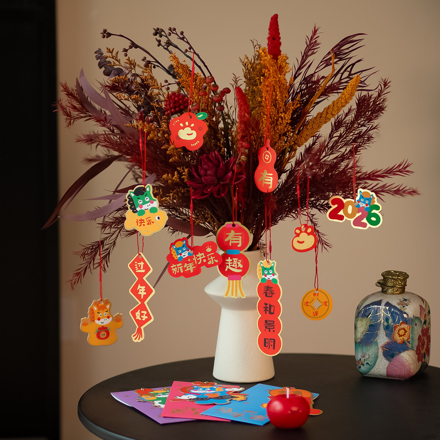 2026马年过新年装饰用品贺春节绿植小挂件可爱布置挂牌吊饰,节庆用品/礼品,挂饰/生肖挂饰,淘宝优惠券,粉丝福利购,淘宝优惠卷