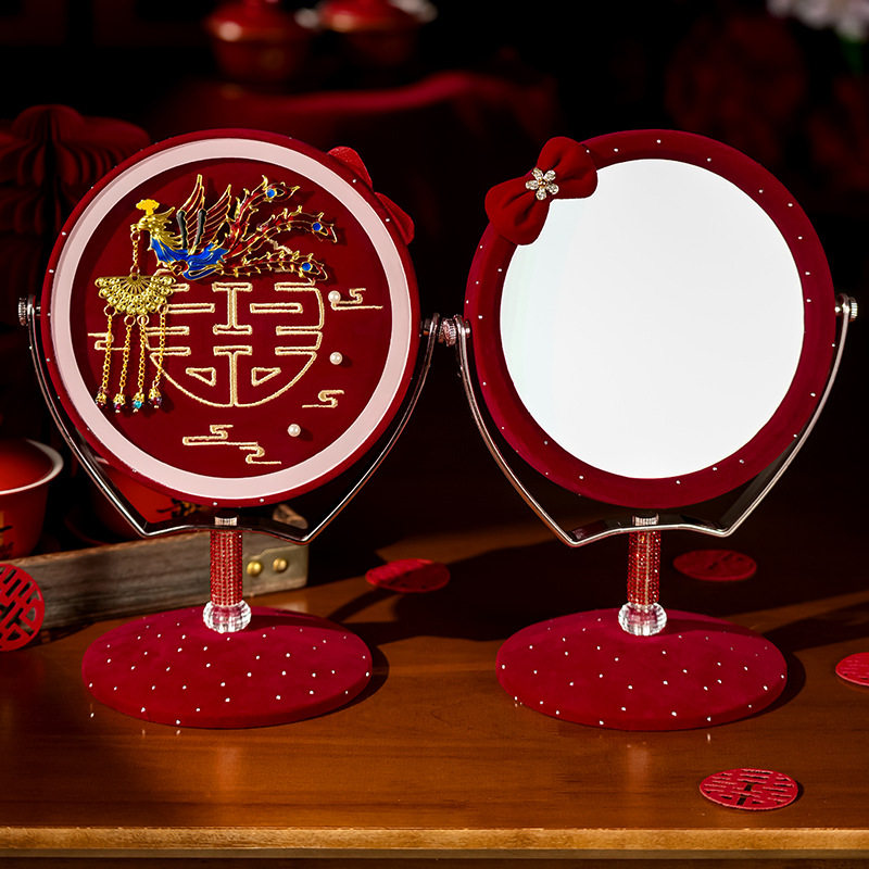 结婚新娘陪嫁红色镜套装