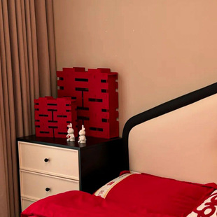 卧室床头柜子喜字摆件新房间结婚装 客厅男女方婚礼 饰婚房布置套装