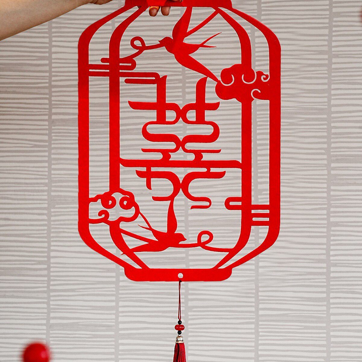 结婚植绒镂空双喜门窗贴